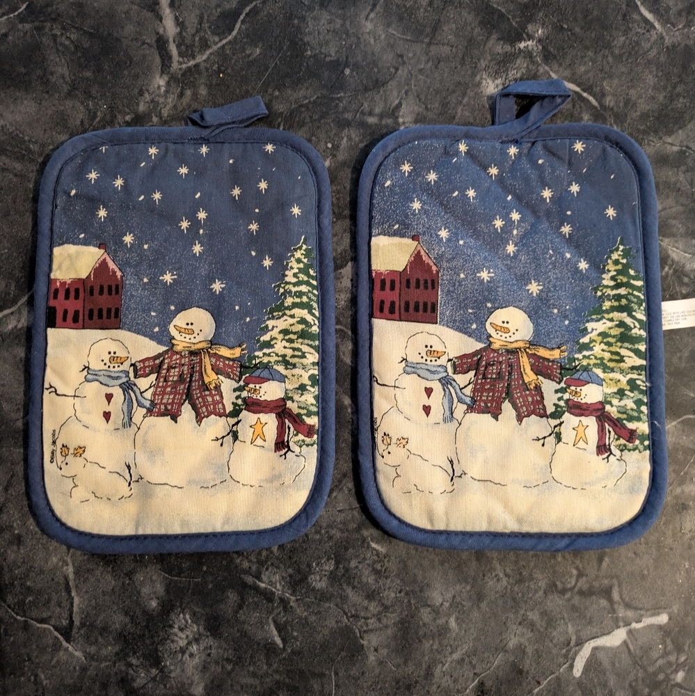 Vintage Snowman Themed Pot Holders